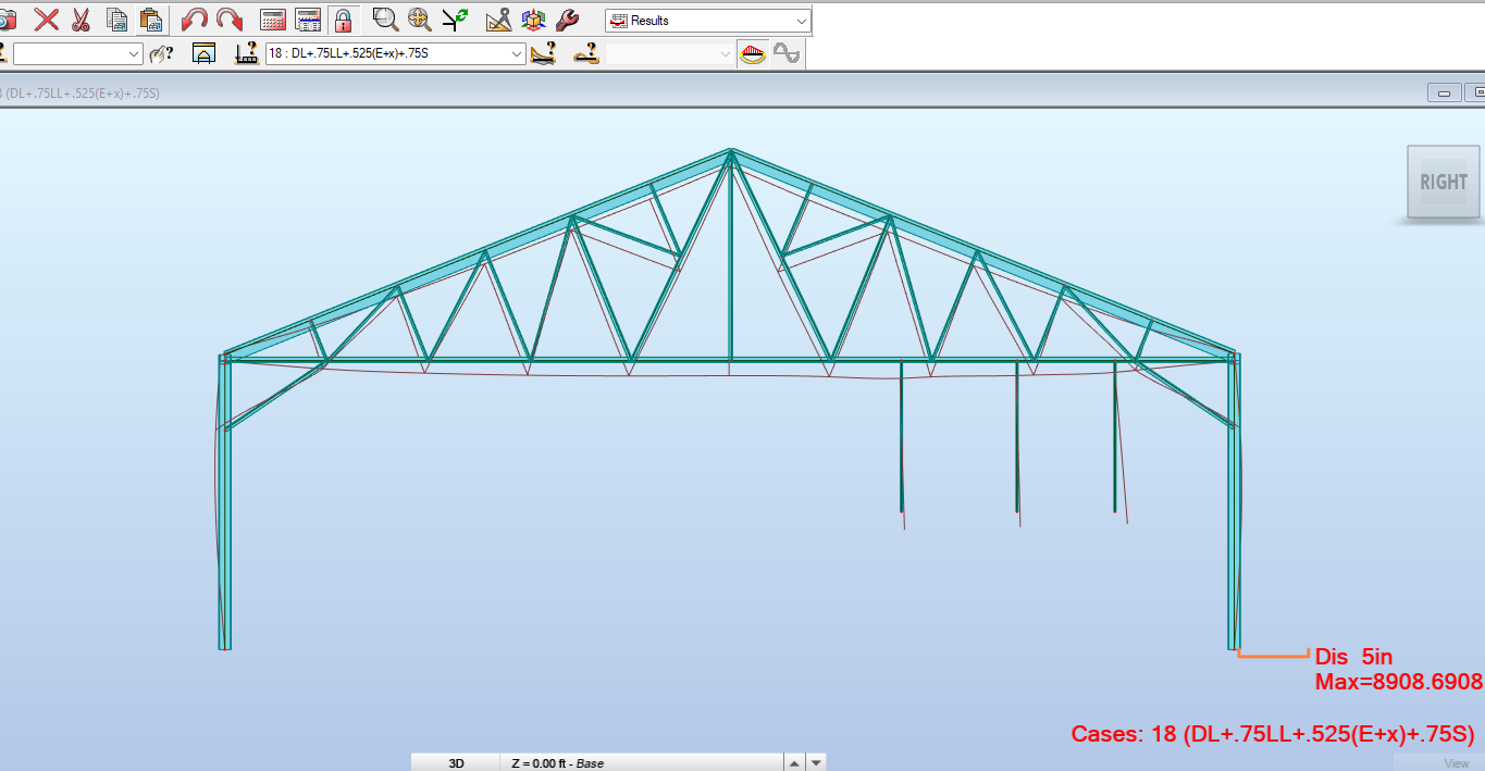 Autodesk Robot model showing steel building frame analysis