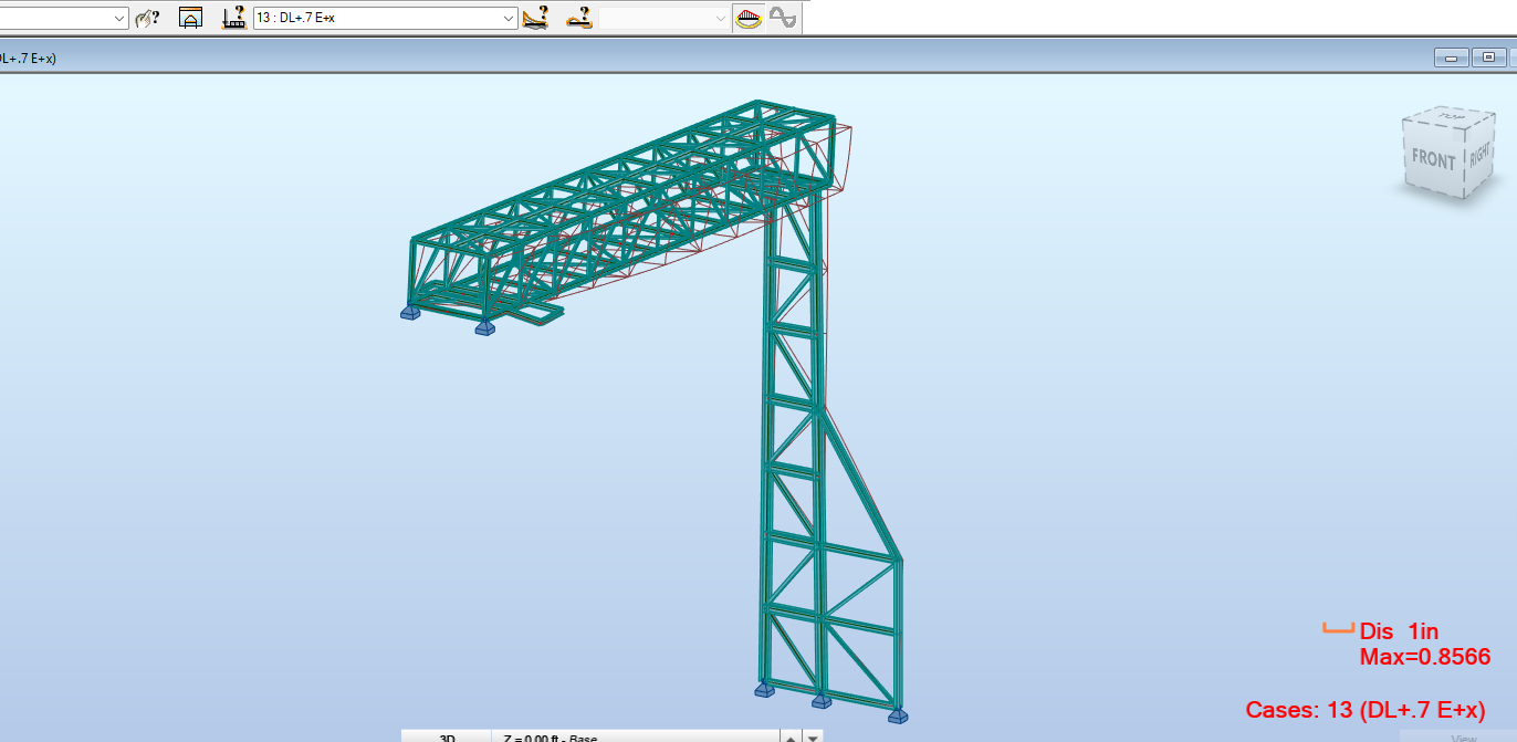 Autodesk Robot model showing conveyor tower analysis